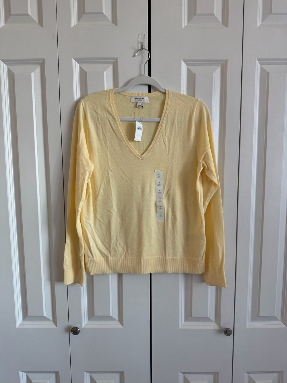 Banana Republic Soft Yellow V-Neck Sweater